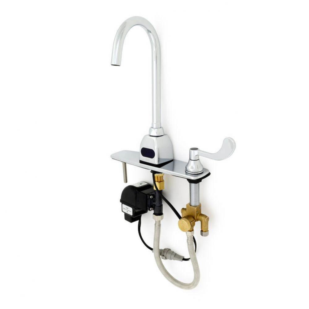 AquaSense® Single Hole Gooseneck Sensor Faucet-1.5 gpm, Above Deck Mixer, Wrist Blade Handle,