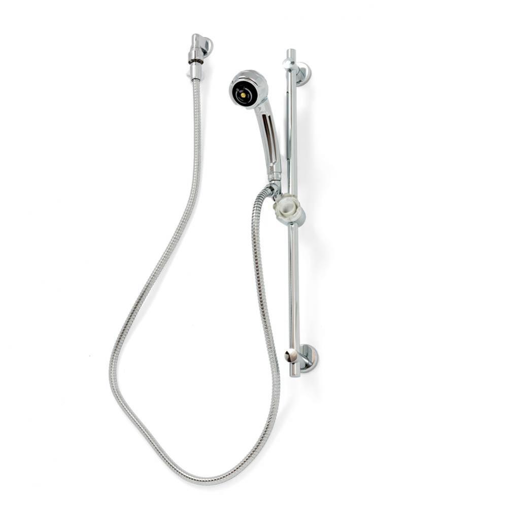 Temp-Gard® Hand/Wall Shower with Supply Elbow, Flange, 60'' Hose, 24'' Sl