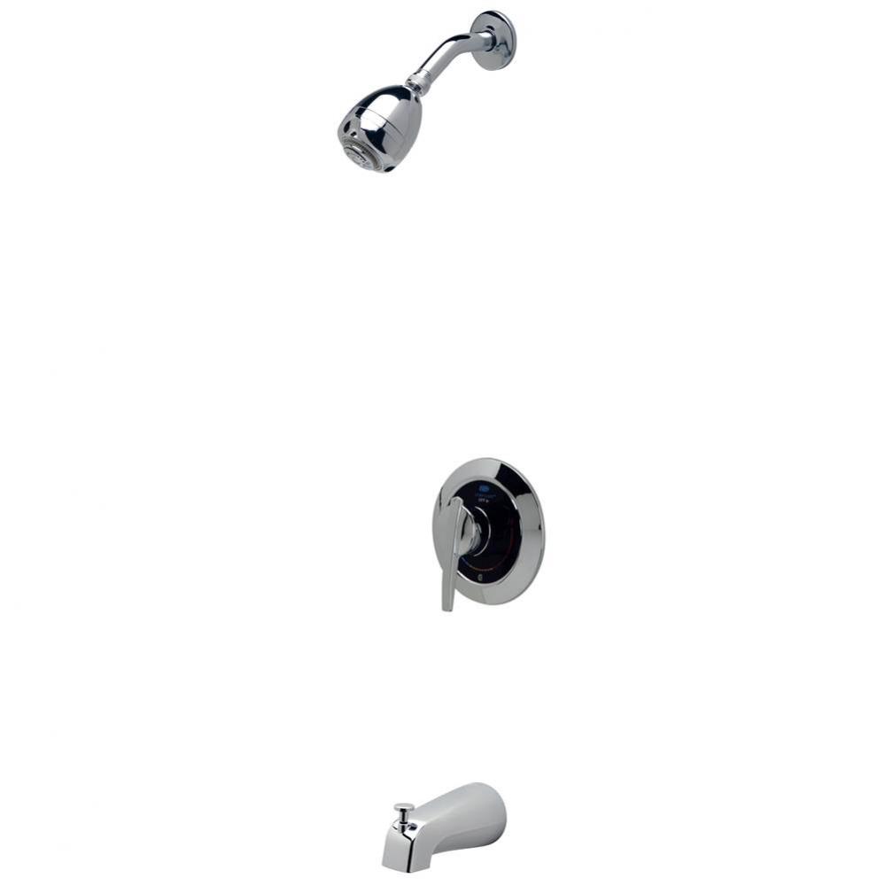 Temp-Gard® I Pressure-Balanced Brass Shower Valve With Wall-Mount Shower Head and Tub Spout,