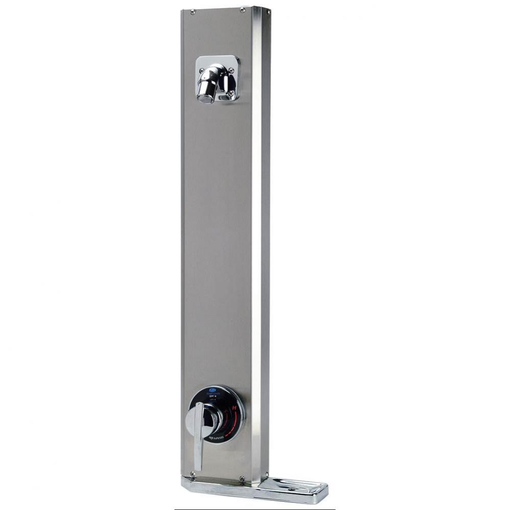 Aqua-Panel® Institutional Stainless Steel Shower Unit, Cop/ Tubing, Flow-Control Shower Head,