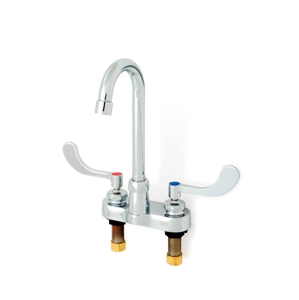 FAUCET (-XL), 4'' CENTERSET, 'A' SPOUT, -4 HANDLE (LEAD FREE)