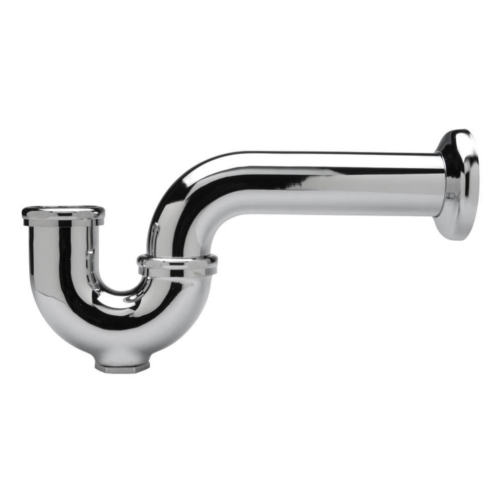 P-Trap with Wall Bend and Cleanout, 2'' Inlet, 2'' Outlet, 17 Gauge, Brass Nut