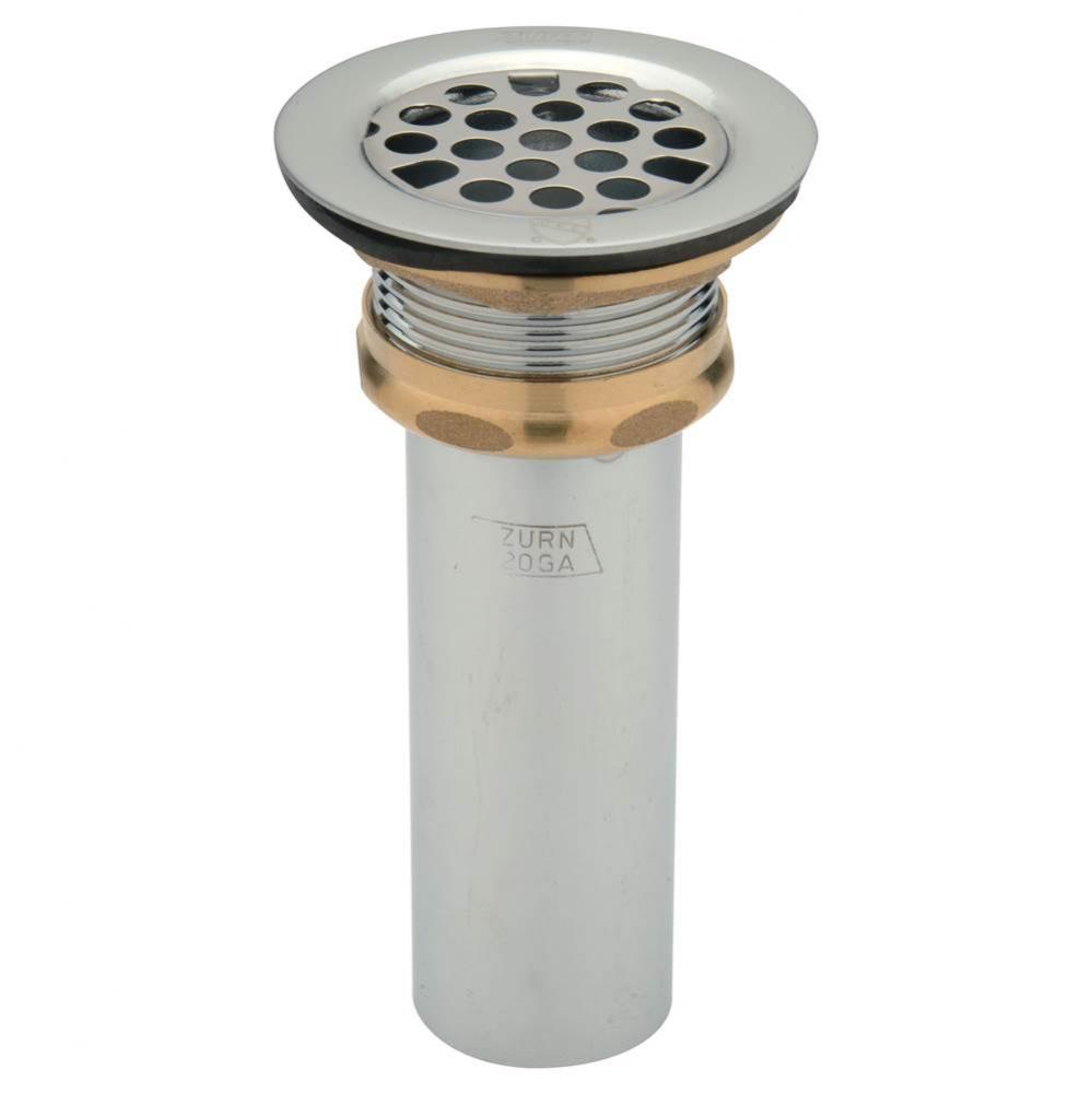 Flat Grid Sink Strainer for 3'' Drain Openings, Chrome-Plated Brass