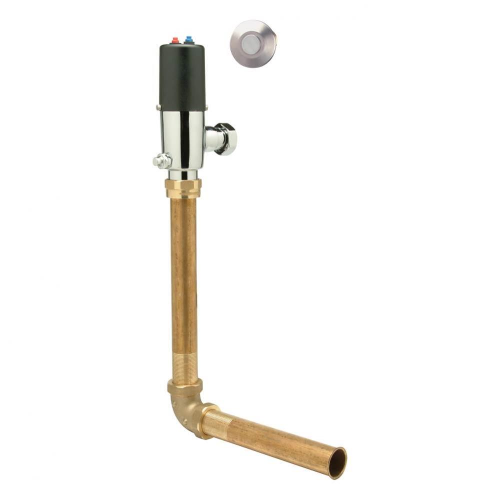 Zurn 1.6 GPF concealed piezo activated flushometer for penal fixtures.