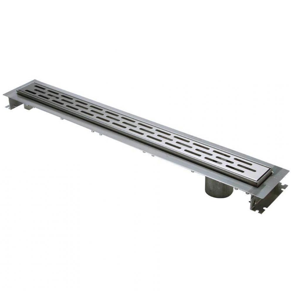36-Inch Stainless Streel Trench Drain System with No-Hub Bottom End Outlet