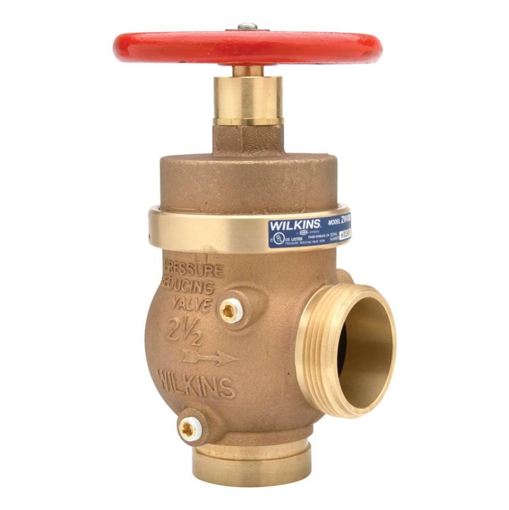 2-1/2'' Pressure-Tru® Pressure Reducing Fire Angled Hose Valve Grv x Male Hose Thrd