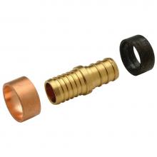 Zurn Industries QQC33CGXNPK1 - XL Brass Transition Coupling - 1/2'' OD PEX x 1/2'' OD Polybutylene