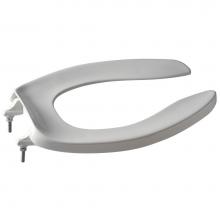 Zurn Industries Z5955SS-EL - Heavy-Duty Open-Front Toilet Seat with Stainless Steel Check Hinge, No Cover, White