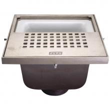 Zurn Industries ZN1900-3NL-2 - 12''Sq X 6'' Ni Brz A.R.E. Floor Sink w/ Half Grate