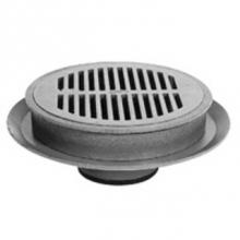 Zurn Industries Z509-4NL-Y - 12'' Dia Heavy Duty Area Drain w/ Polished Nickel Grate-Bucket