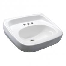 Zurn Industries Z5348 - 20x18 Wall-Mount Sink/Lavatory, 8'' Centers, White Vitreous China