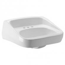 Zurn Industries Z5368 - 20x18 Wall-Mount High-Back Sink/Lavatory, 8'' Centers, White Vitreous China