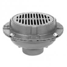 Zurn Industries ZN550-3NH-P-Y - 9'' Dia Medium Duty Area Drain w/ Polished Nickel Grate-Trap Primer-Bucket