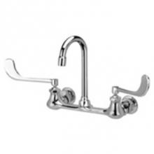 Zurn Industries Z842A6-XL - AquaSpec® wall-mount sink faucet with 3-1/2'' gooseneck and 6'' wrist bla