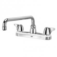 Zurn Industries Z871H3-XL - AquaSpec® kitchen sink faucet with 12'' tubular spout and dome lever handles