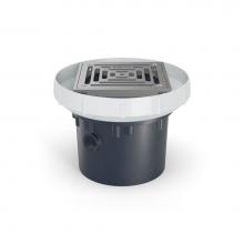Zurn Industries EZ-PV4-ST-SS - EZ PVC Slab on Grade Floor Drain, 5'' Square Stainless-Steel Strainer, with 4'&apos