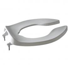 Zurn Industries Z5956SS-AM - ZurnSHIELD™ Open-Front Toilet Seat with Stainless Steel Check Hinge, No Cover, White