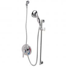 Zurn Industries Z7300-SS-MT-HW6 - Temp-Gard® III Tub and Hand Wall Shower Unit w/ 24'' Slide Bar, 60'' Meta