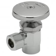 Zurn Industries Z8806-XL-PC - Standard Angle Stop Valve with Round Wheel Handle, 1/2'' Cop/ Sweat Fitting, 3/8'&a
