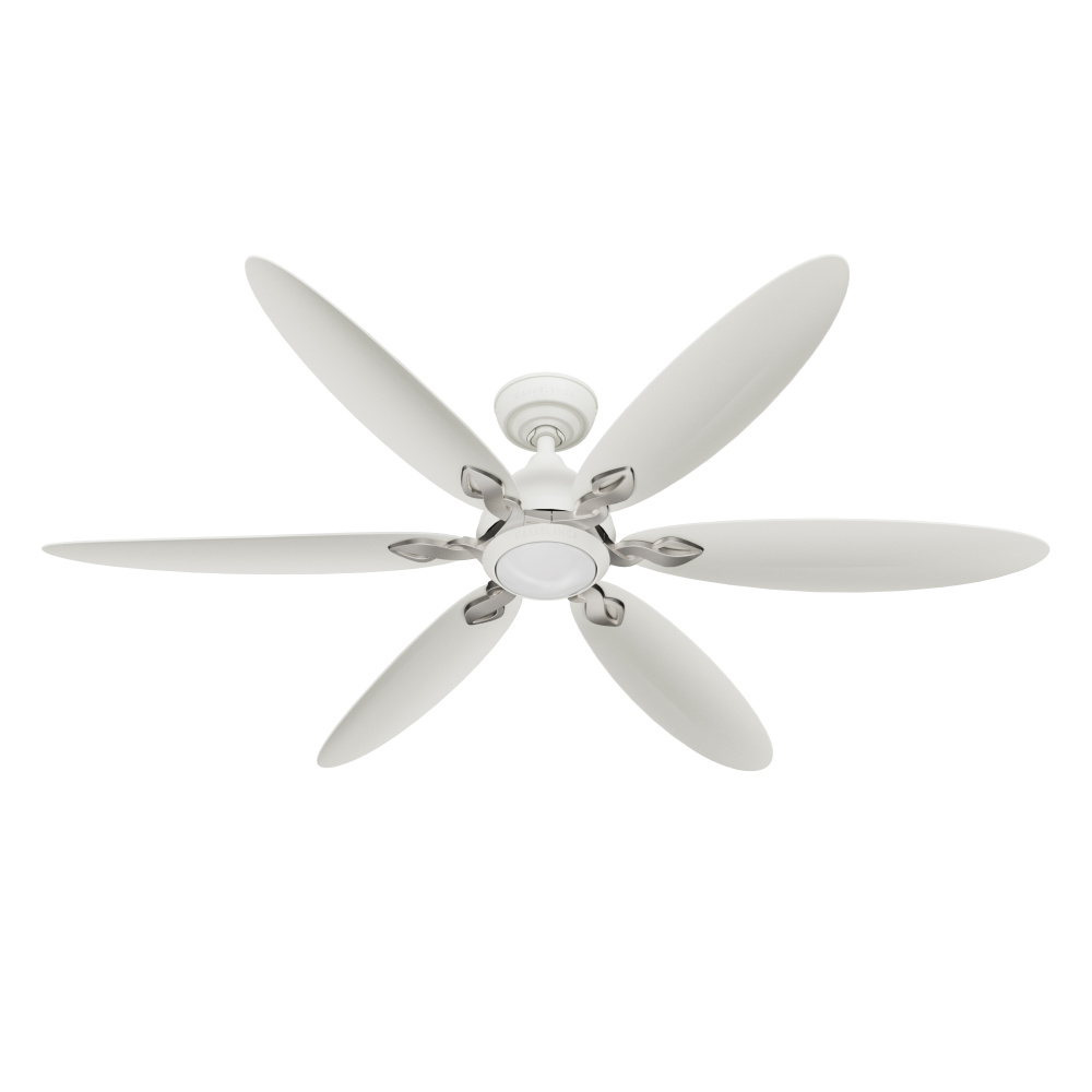 Casablanca 60 inch Azalea ENERGY STAR® Fresh White Damp Rated Ceiling Fan with LED Light Kit
