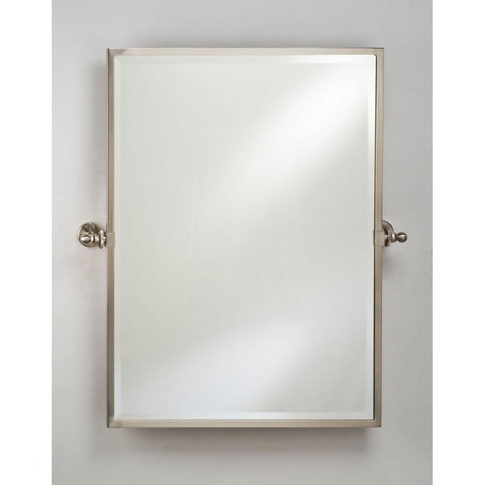 20X26 Rectangular Framed With Brass Gear Style With Tilt Brackets & Trim Satin Nickel