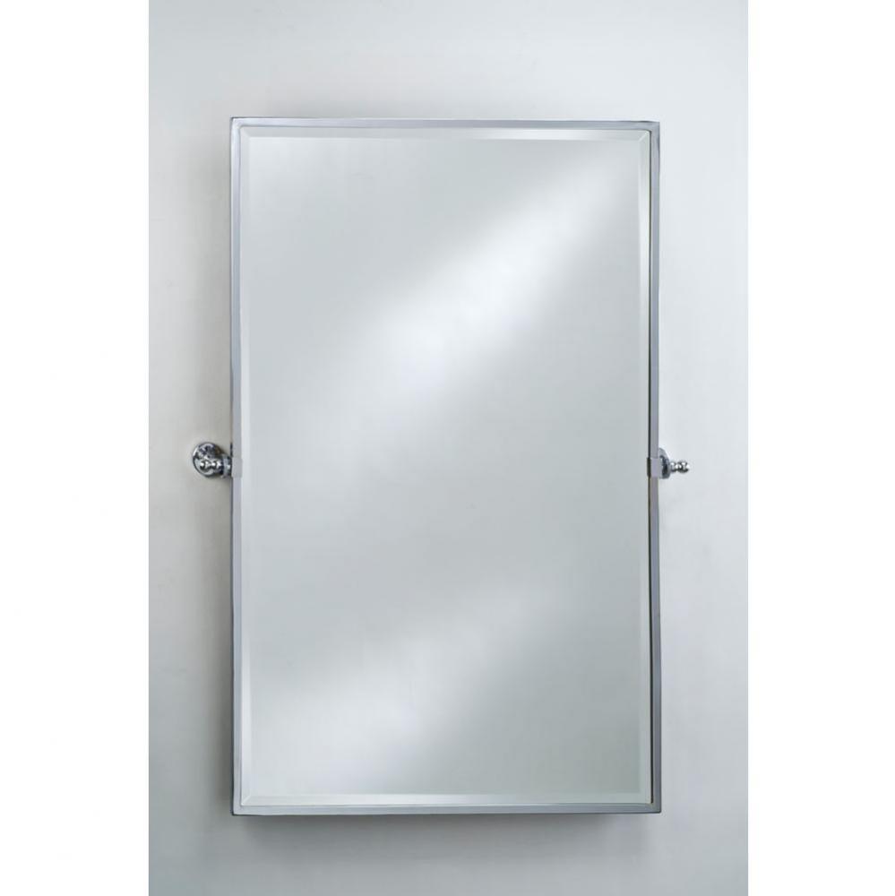 24X36 Rectangular Framed With Brass Gear Style With Tilt Brackets & Trim Satin Nickel