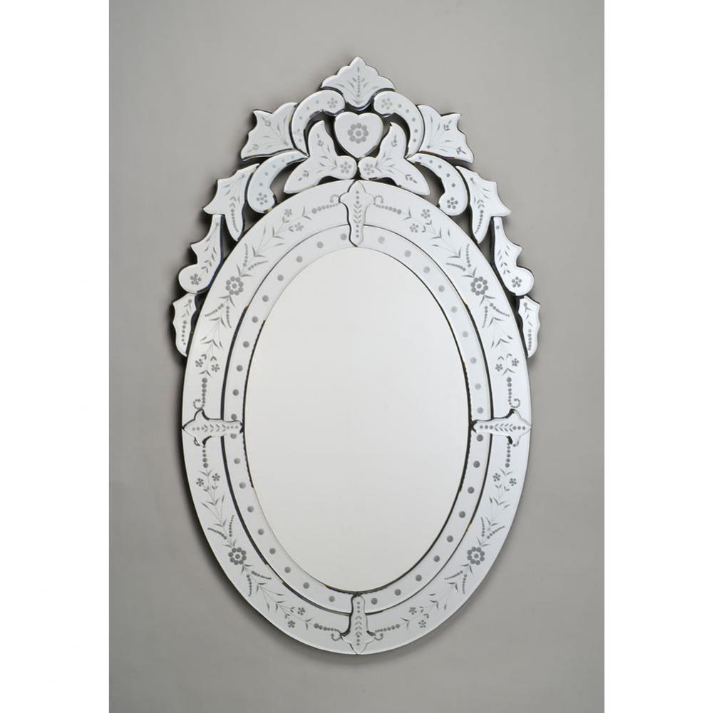26X41 Oval Traditional Cut Glass & Etched