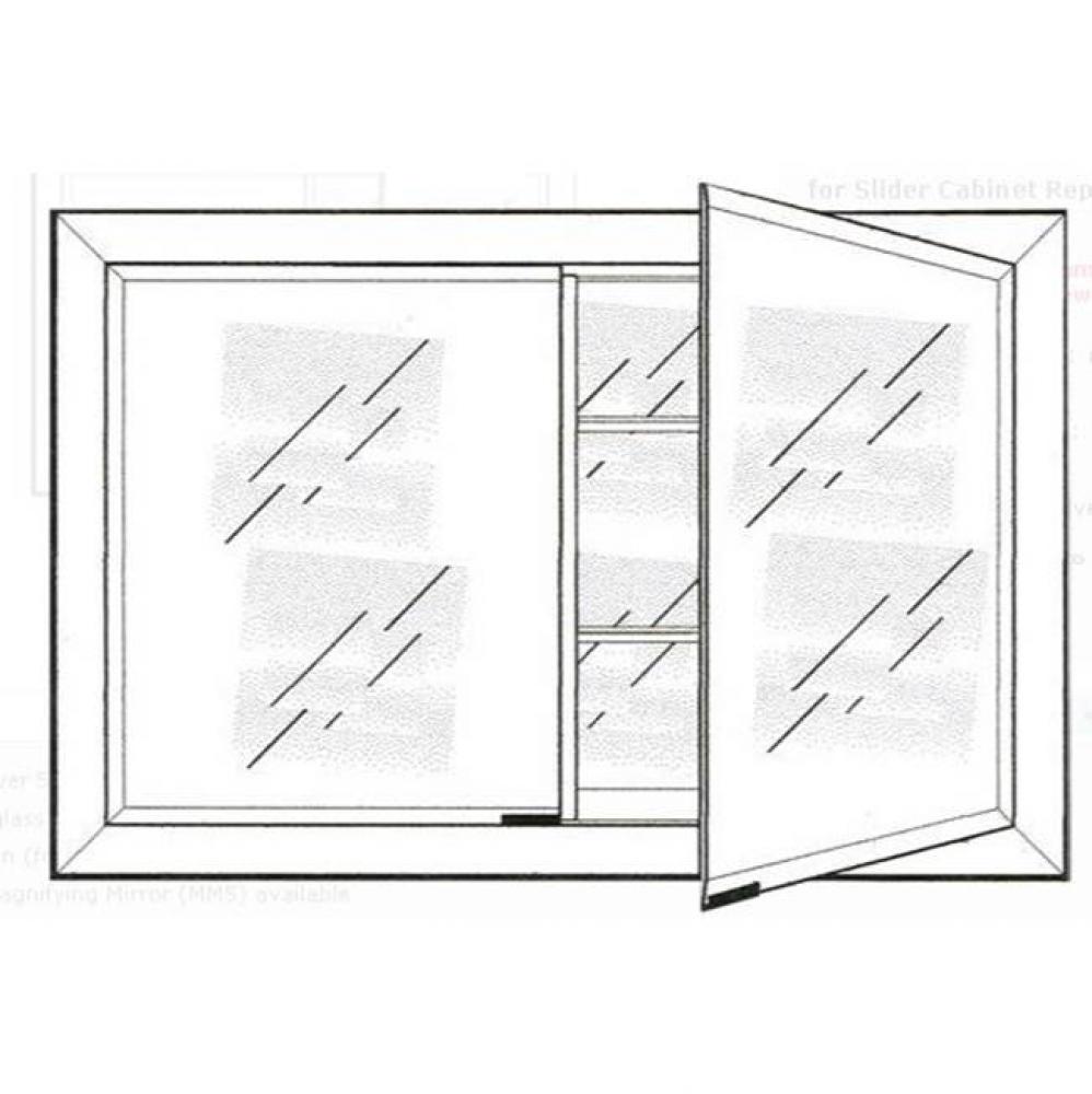 Double Door 27X21 Recessed Polished Glimmer- Flat -1.25''
