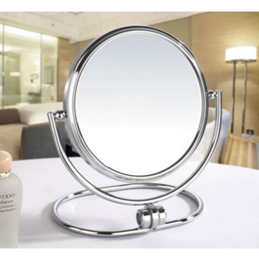 Table Makeup Mirror 5''X 5''Round- Polished Chrome