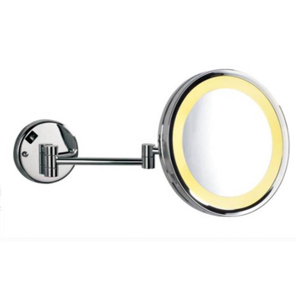 Lighted Wall Mount Makeup Mirror 10'' Round - Polished Chrome