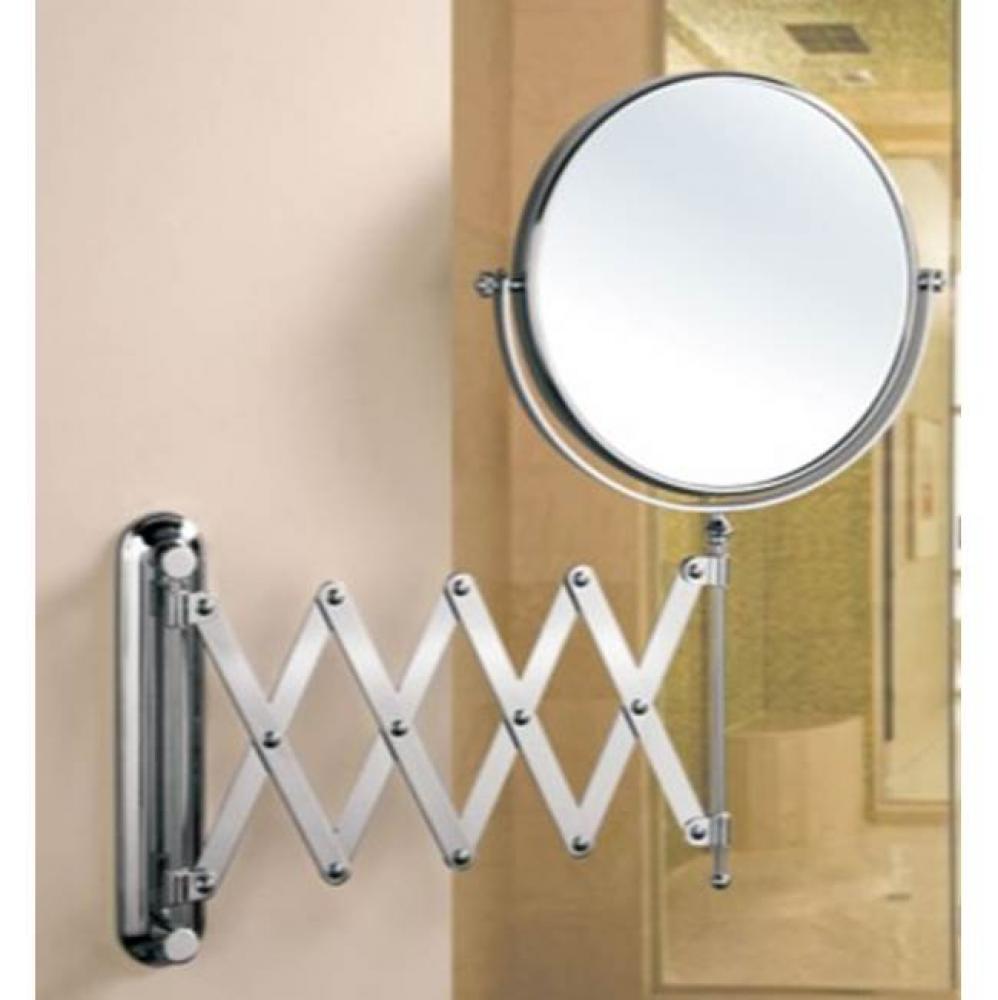 Wall Mount Makeup Mirror 8''Round Scissor Design- Polished Chrome