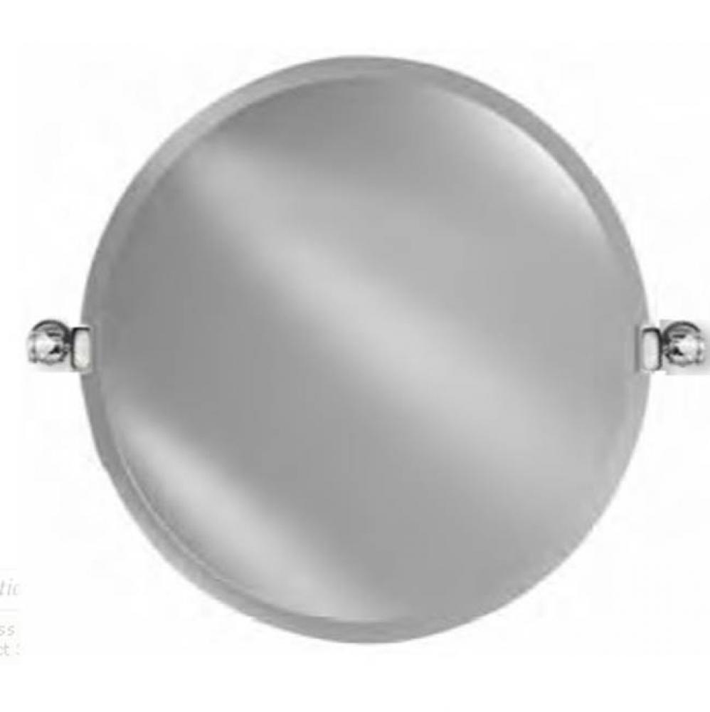 24'' Round Frameless 1''Beveled W/Chrome-Transitional Brackets