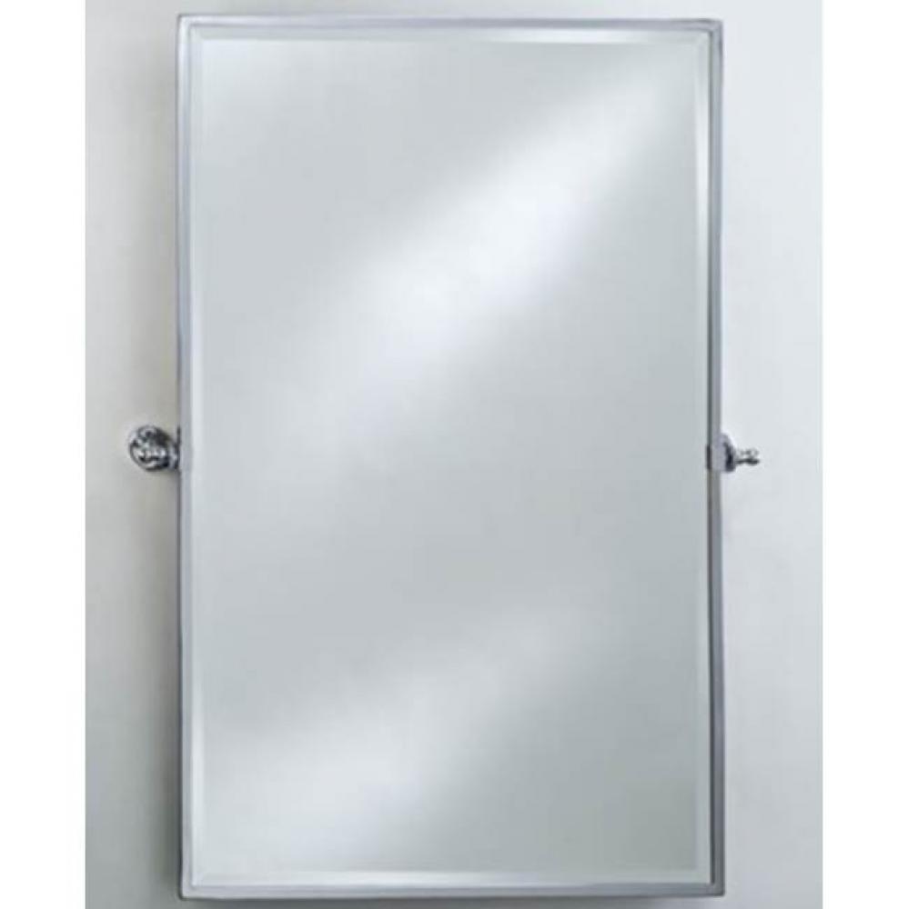 24X36 Rectangular Framed With Brass Gear Style With Tilt Brackets & Trim Polished Chrome