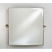 Afina Corporation RM-824-SN - 24X24 Square Framed With Brass Gear Style With Tilt Brackets & Trim Satin Nickel