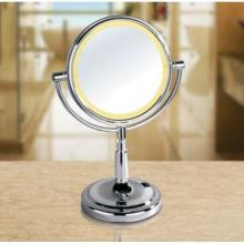 Afina Corporation MT-203 - Lighted Table Makeup Mirror 8''Round Battery Operated- Polished Chrome