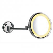 Afina Corporation MW-102 - Lighted Wall Mount Makeup Mirror 10'' Round - Polished Chrome