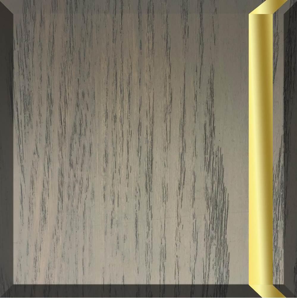 Muse Wallhung Vanity Cabinet 36-in, Brushed Grey Oak with Satin Brass