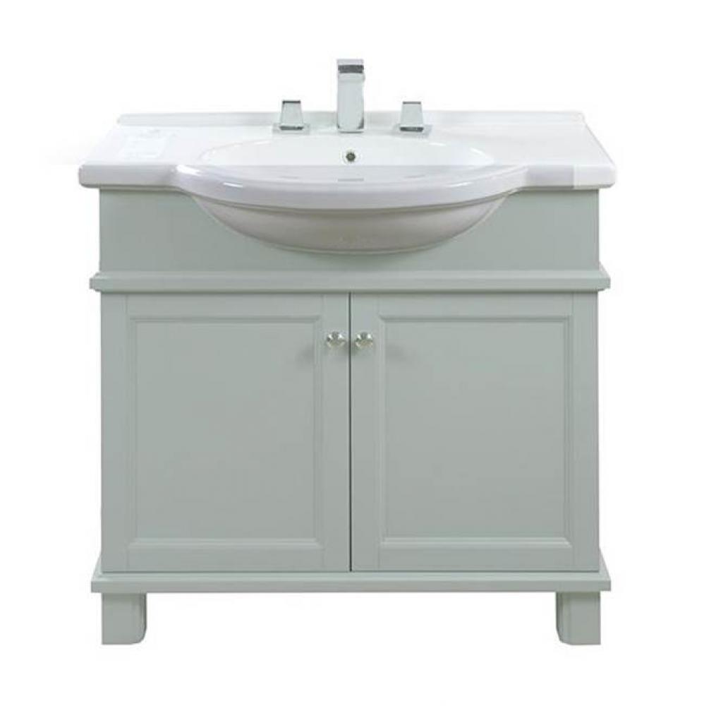 Nouveau Vanity Cabinet, 34-in Ocean Grey