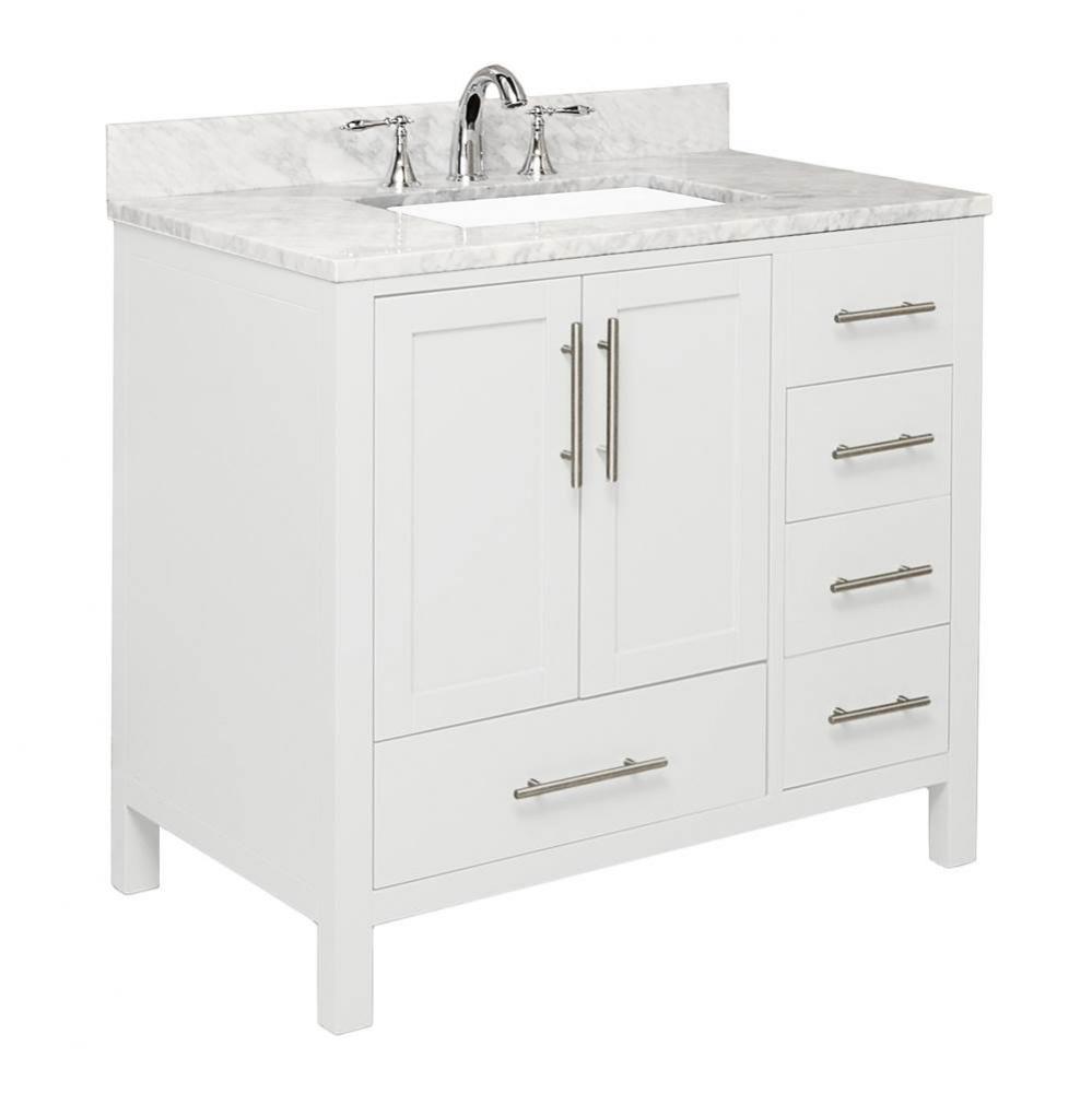 Malibu Vanity Cabinet, 36-in White