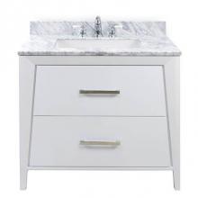 Icera 4632.361.401 - Stone Top 36 x 22.6 x 1-1/8-in Carrara Marble, Large Sink Cutout