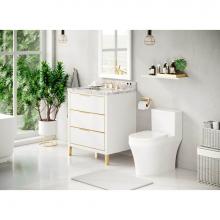 Icera ST-5130.401 - Stone Top 30 x 22 x 1-1/8-in Carrara Marble, Small Sink Cutout