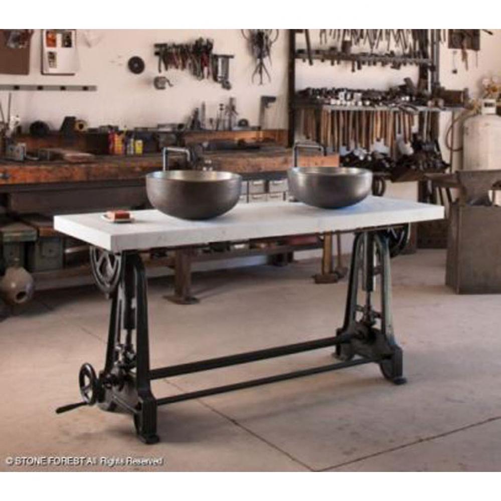 Industrial Console W/ 2'' Marble Top