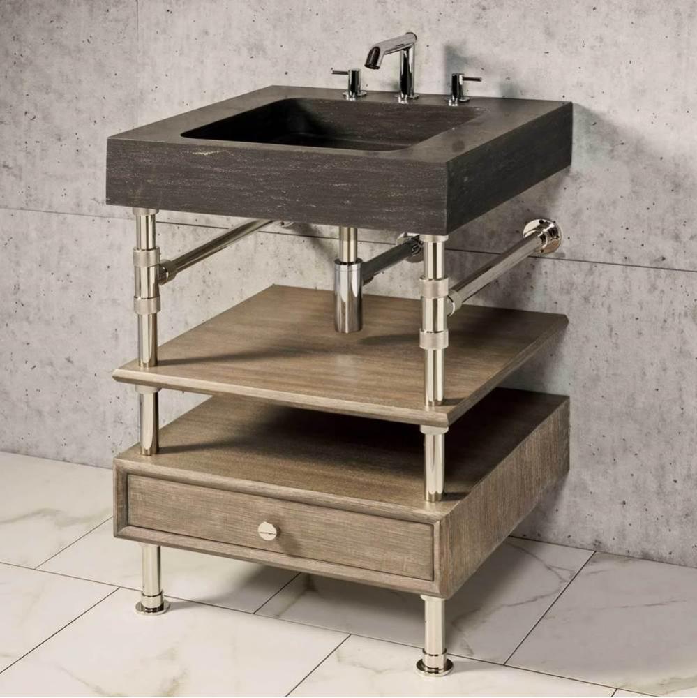 Elemental Console Vanity, 24'' W, With Drawer And Wood Shelf