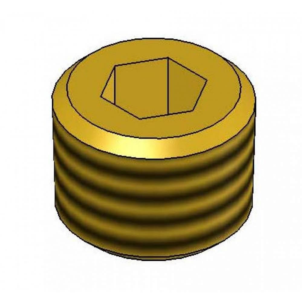 Plug, 3/8'' NPT Male, Hex Socket, Brass