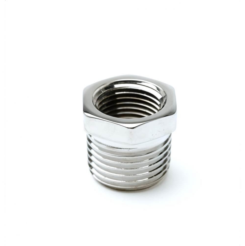 1/2''NPT Male x 3/8''NPT Female Hex Bushing Chrome-Plated Brass