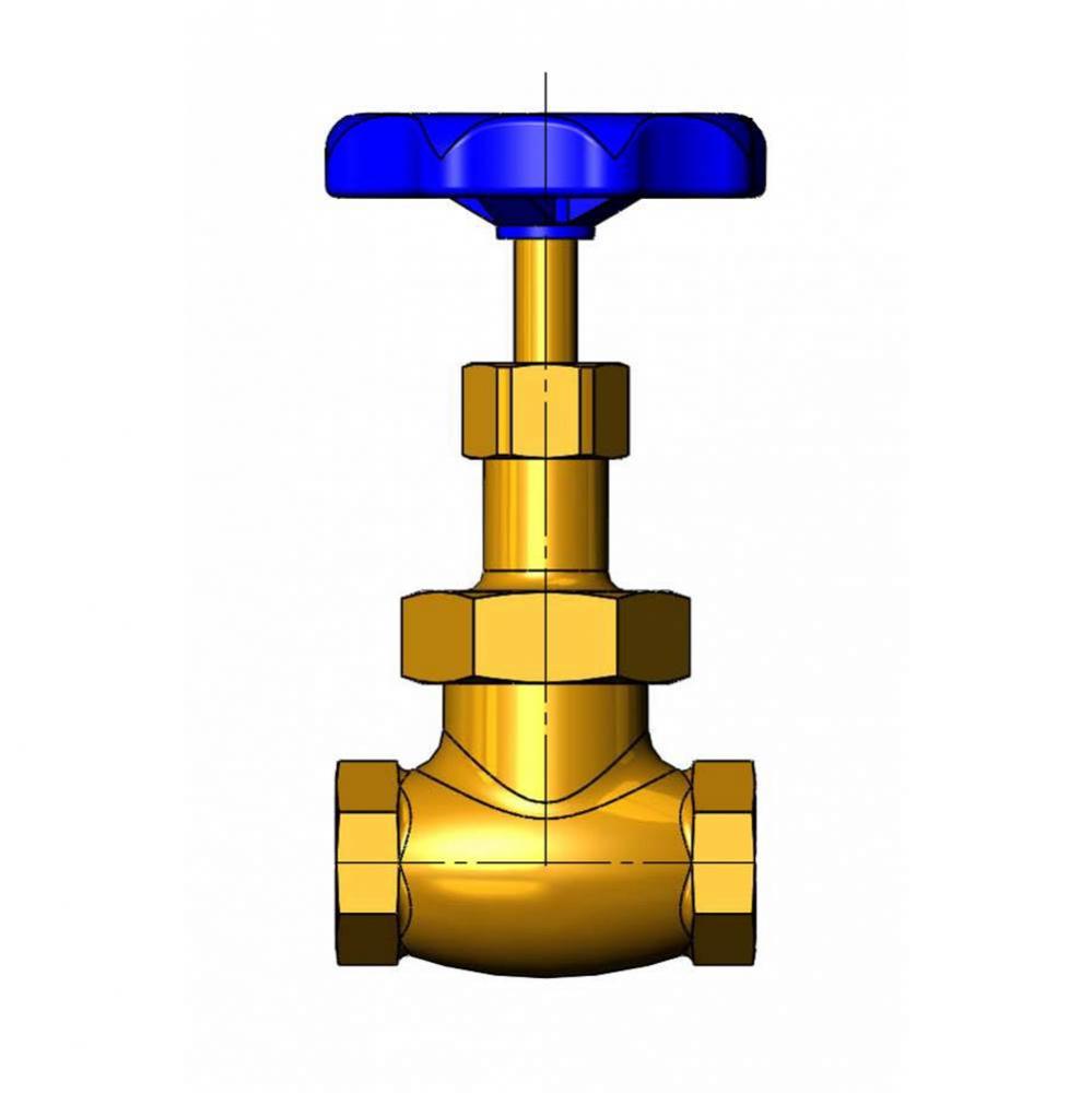 1/2'' Globe Valve, Blue Handle