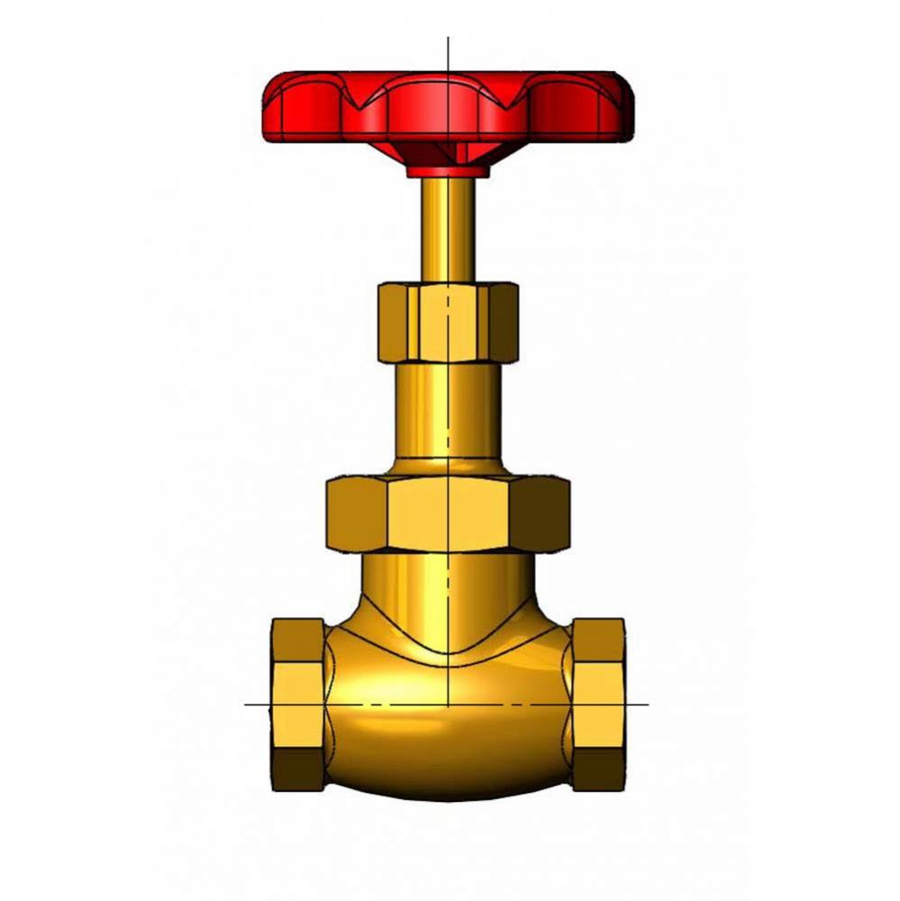 1/2'' Globe Valve, Red Handle