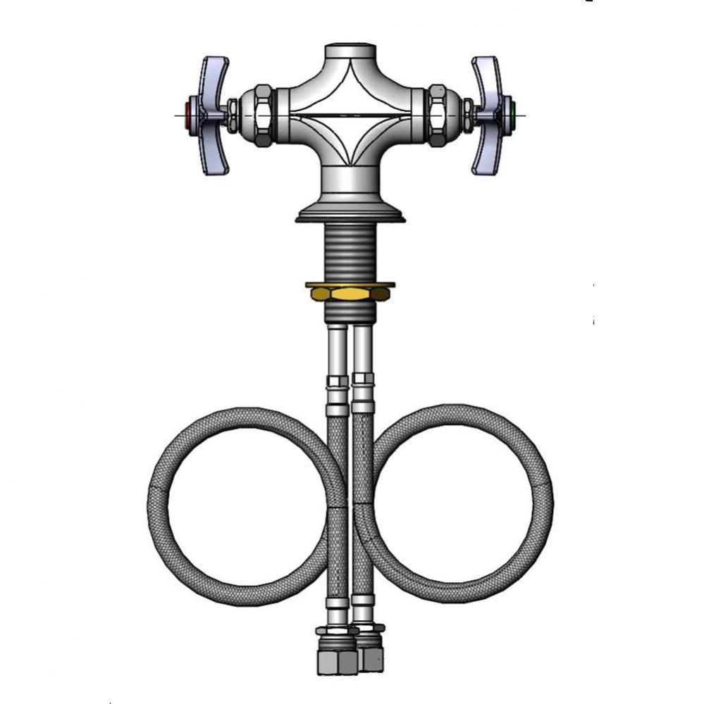 BL-5700-01 Base Faucet Assembly, 3/8'' NPT Female Outlet, Eternas, 4-Arm Handles