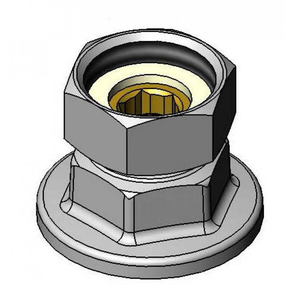 3/8'' NPT Eccentric Flange Assembly, Chrome Finish