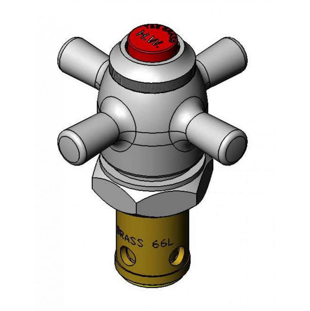 Fast Self-Closing Cartridge Assembly, Hot Water Index (Red)